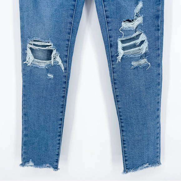 Levi's High Rise Skinny Jeans Distressed Raw Hem Size 27 - Picture 3 of 8